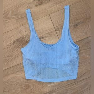 Blue Aerie crop top, built in bra, size XS